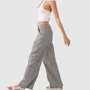 NWT Miss Love Printed Wide Leg Cargo Pant Y2K Retro Style